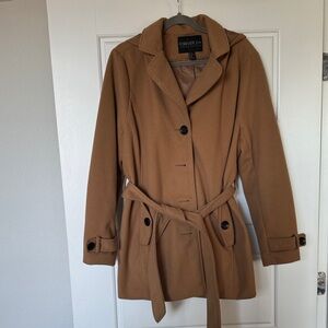 Forever 21 Camel Short Peacoat with Belt